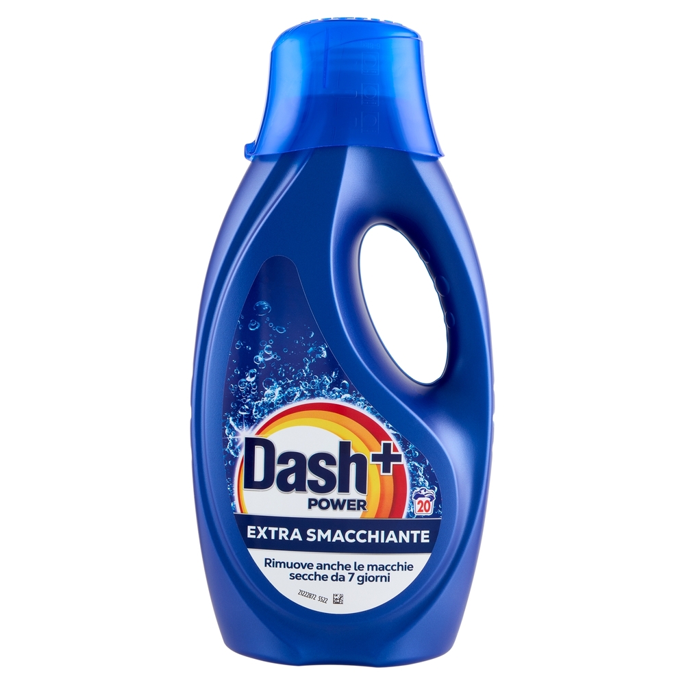 Dash Power Detersivo Liquido Lavatrice, Azione Extra-Smacchiante, 20 Lavaggi 900 ml